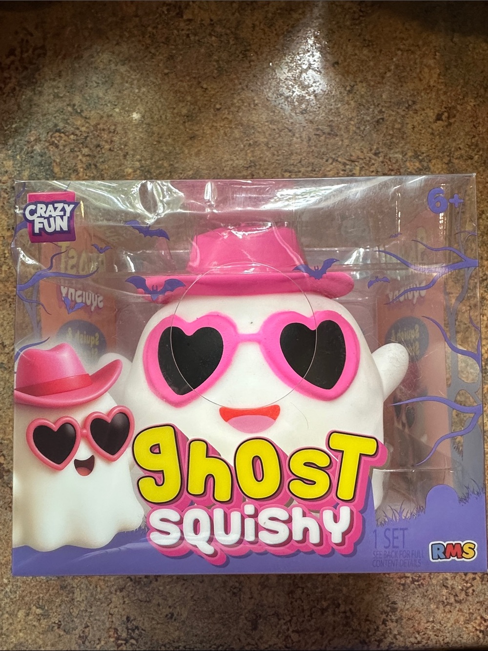 Ghost Squishy Toy - White & Pink